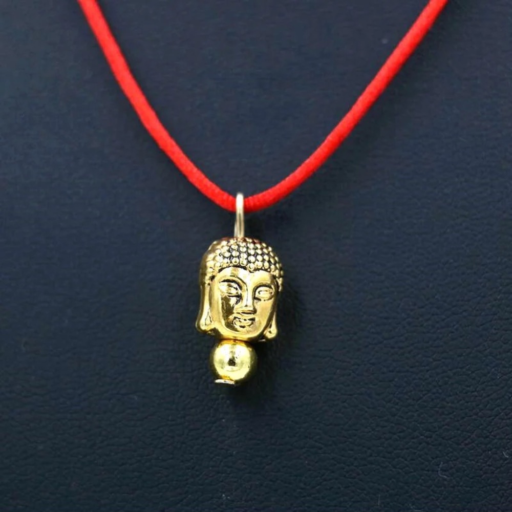 Red Thread Chocker Necklace Buddha Head - Picture 2 of 6